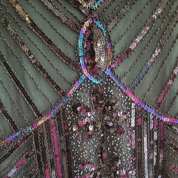 Elegant Black and Purple Beaded Dress - Picture 6 of 16